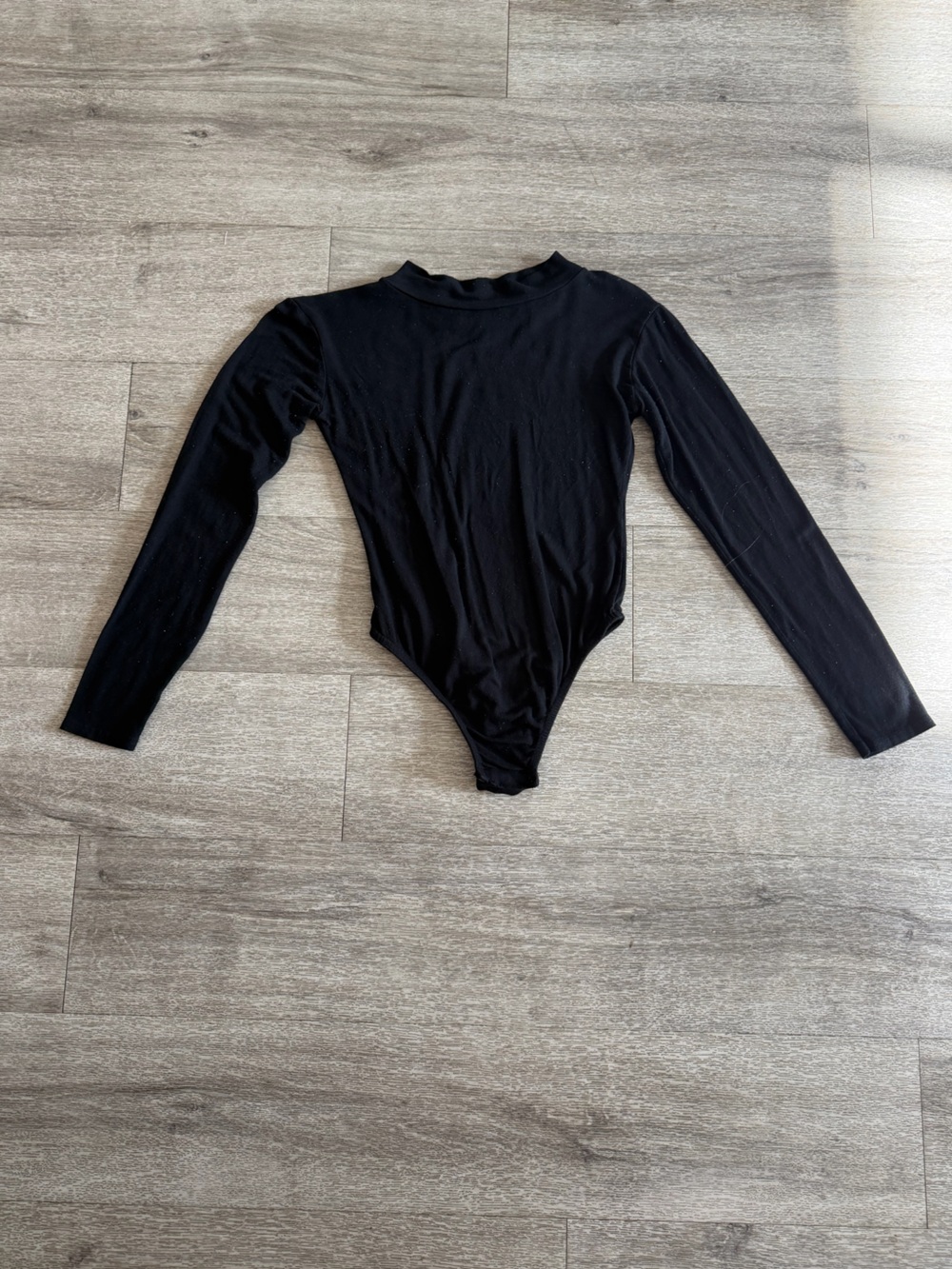 PrettyLittleThing Black Long Sleeve Mockneck Bodysuit